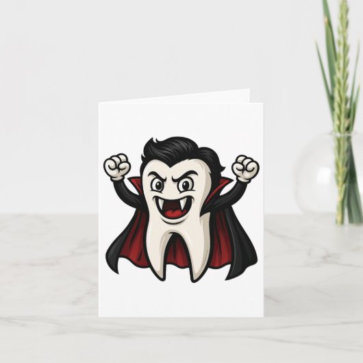 Grappige Vampire Tand Spooky Halloween Dental Kaart (Voorkant)