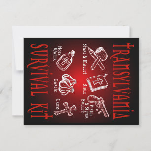 Grappige Vampire Transylvania Survival Kit Briefkaart