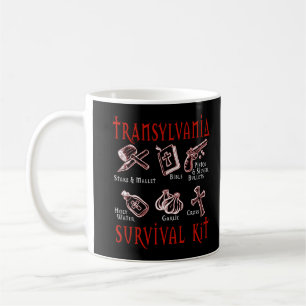 Grappige Vampire Transylvania Survival Kit Koffiemok
