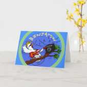 Grappige van de de gitaarspeler van de kaketoerots kaart (Gele Bloem)