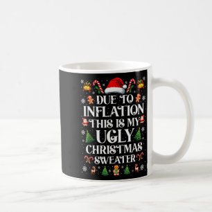 Grappige vanwege inflatie lelijke kersttruis voor koffiemok