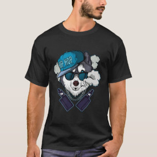 Grappige Vaping Illustratie Husky Vaping Cool Vape T-shirt