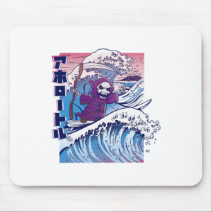 Grappige Vaporwave Kanagawa Grote Golf Japan Surfe Muismat