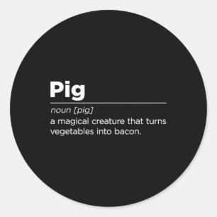 Grappige Varken Bacon Art Voor Mannen Vrouwen BBQ Ronde Sticker