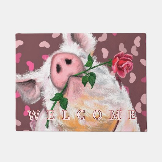 Grappige Varken Deurmat - Welkom (Voorkant)
