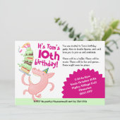 Grappige Varken Naam & Leeftijd Verjaardag Party C Kaart (Staand voorkant)