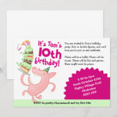 Grappige Varken Naam & Leeftijd Verjaardag Party C Kaart (Voorkant / Achterkant)