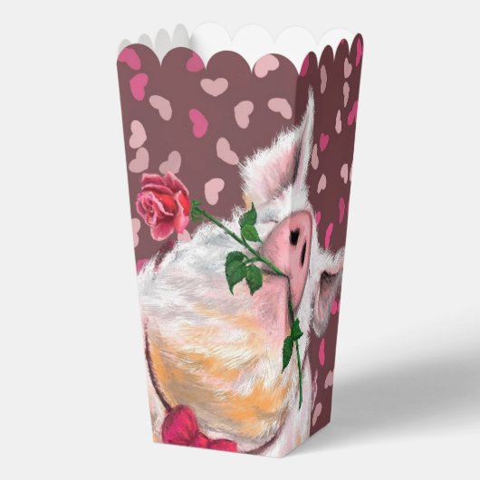 Grappige varkens popcorn dozen bedankdoosjes (Achterkant)