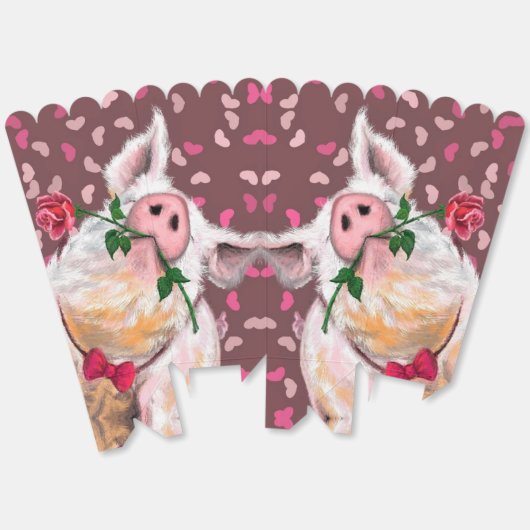 Grappige varkens popcorn dozen bedankdoosjes (Ongevouwen)