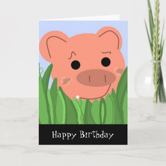 Grappige Varkens Verjaardagskaart Kaart (Voorkant)