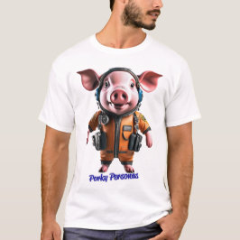 Grappige varkenskarakters van Porky Personas. Pilo T-shirt