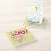 Grappige varkenskoffie dagelijks excuus voor taart glazen onderzetter (Schuin)