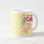 Grappige varkenskoffie dagelijks excuus voor taart grote koffiekop (Voorkant rechts)