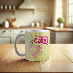 Grappige varkenskoffie dagelijks excuus voor taart koffiemok