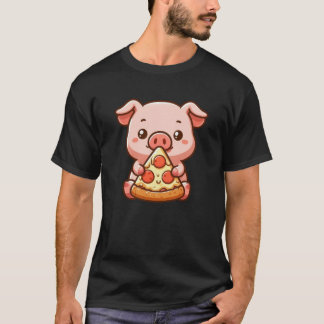 Grappige varkenspizza boer cartoon t-shirt