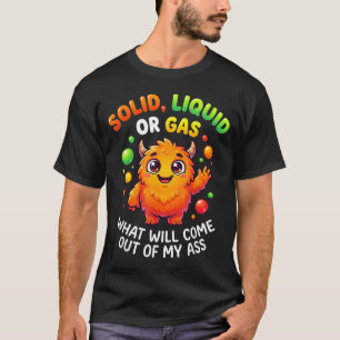 Grappige Vaste Vloeibare of Gas Kat Fysica Wetensc T-shirt