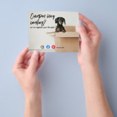 grappige vastgoed ansichtkaart beknelde leefomgevi flyer (Hand)
