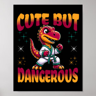 Grappige Vechtkunst Karate Taekwondo Dinosaur Anim Poster