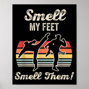Grappige Vechtkunst Retro Zonsondergang Karate Tae Poster