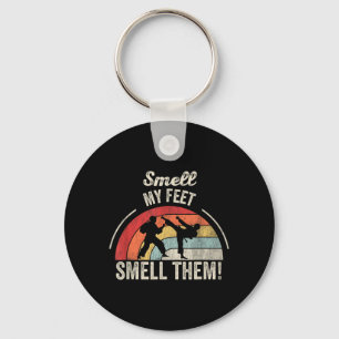 Grappige Vechtkunst Ruik Voeten Retro Karate Sleutelhanger