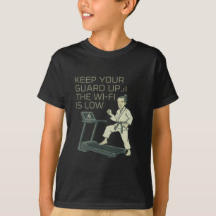 Grappige vechtsporten boksen houd je hoede op wifi t-shirt
