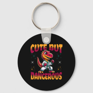 Grappige vechtsporten karate taekwondo dinosaurus sleutelhanger