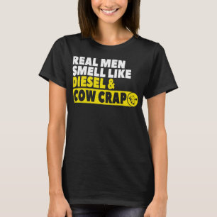 Grappige veehouder cadeau echte Mannen ruiken naar T-shirt