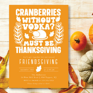 Grappige veenbessen zonder Volka Friendsgiving Kaart