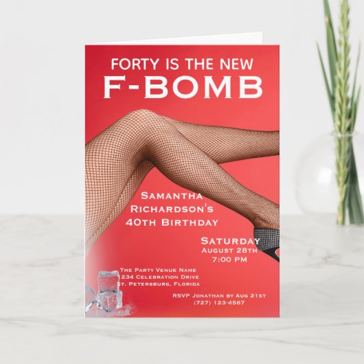 Grappige veertig is de nieuwe F-Bomb Dames Kaart (Voorkant)