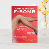 Grappige veertig is de nieuwe F-Bomb Dames Kaart (Gele Bloem)