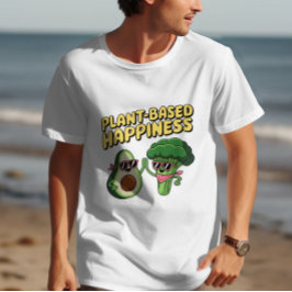 Grappige Vegan Avocado Broccoli Plantaardige Woord T-shirt