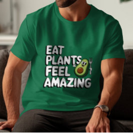 Grappige Vegan Avocado Eet Planten Voel Je Geweldi T-shirt