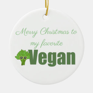Grappige Vegan Broccoli Schattigee Illustratie Ker Keramisch Ornament