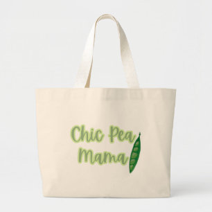 Grappige Vegan Chic Pea Mama Dames Grote Tote Bag