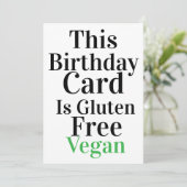 Grappige Vegan Glutenvrije Verjaardag Kaart (Staand voorkant)