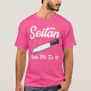 Grappige Vegan Halloween Horror Pun Mes Seitan Sat T-shirt
