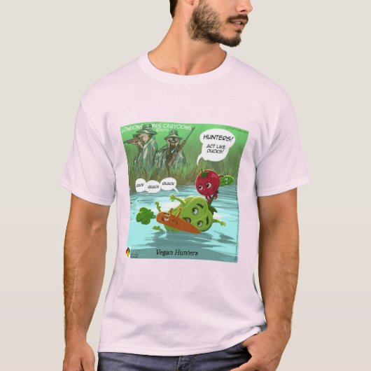Grappige Vegan Hunters van LTCartoons T-shirt (Voorkant)