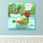 Grappige Vegan Jacht Canvas Print (Insitu (Houten vloer))