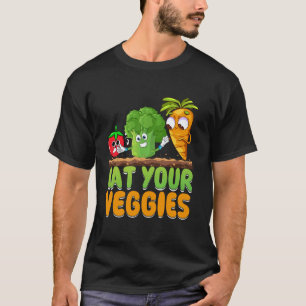 Grappige Vegan Kleding met Eet Je Groenten T-shirt