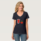 Grappige vegan tomatensap en salade t-shirt (Voorkant volledig)