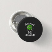 Grappige Veganische Spruitjes Ronde Button 3,2 Cm (Voorkant /achterkant)