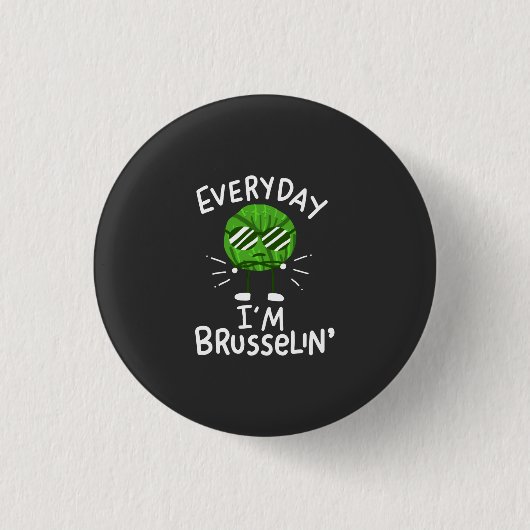Grappige Veganische Spruitjes Ronde Button 3,2 Cm (Voorkant)