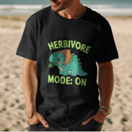 Grappige Veganistische Dinosaurus Herbivoor Modus  T-shirt