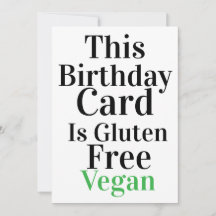 Grappige Veganistische Glutenvrije Verjaardagskaar