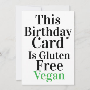 Grappige Veganistische Glutenvrije Verjaardagskaar Kaart