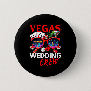 Grappige vegas huwelijksbemanning 2026 vrijgezelle ronde button 5,7 cm