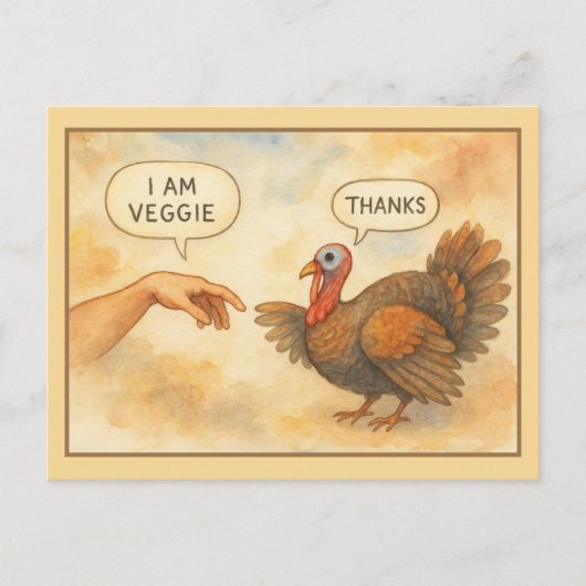 Grappige Vegetarische Thanksgiving Briefkaart (Voorkant)