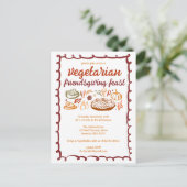 Grappige VEGETARISCHE Thanksgiving Friendsgiving Briefkaart (Staand voorkant)