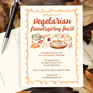 Grappige VEGETARISCHE Thanksgiving Friendsgiving Briefkaart