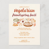 Grappige VEGETARISCHE Thanksgiving Friendsgiving Briefkaart (Voorkant)